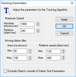 Tracking Parameters Dialog